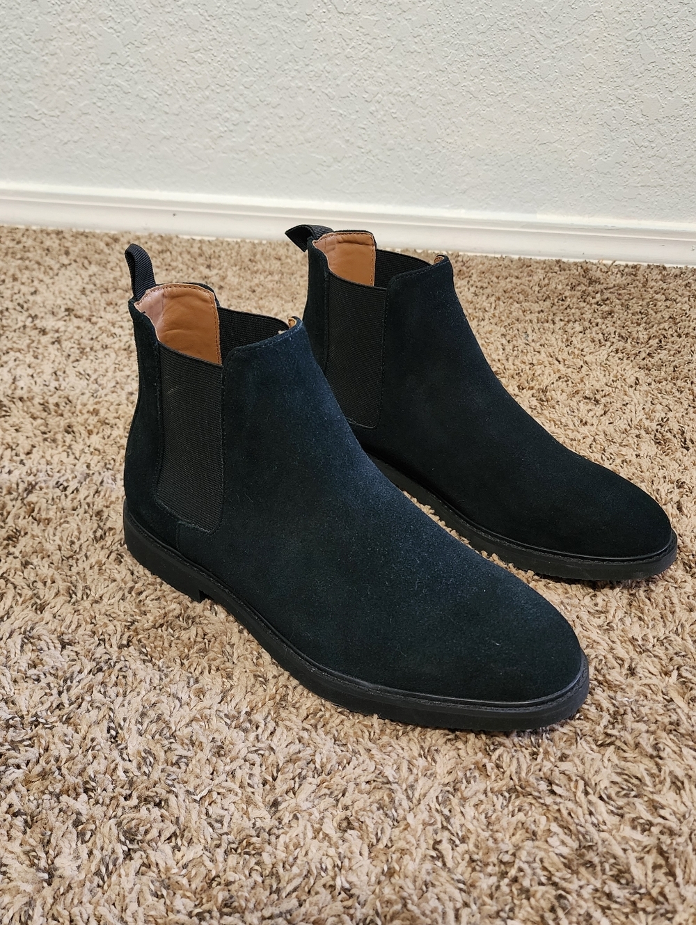 Steven Madden Men's Black Suede Chelsea Boots Size 9 Pull On Business Casual